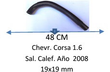 Manguera Calefacción-Chevrolet. Corsa 1.6 Salida Calefacción. Año  2008 -48 Cm
