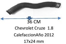 Manguera Calefacción-Chevrolet Cruze  1.8 Calefacción Año 2012 -36 Cm