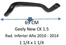 Manguera Radiador Inferior-Cherry Jeep 1.7 Radiador Inferior Año 2010 - 2014-69 Cm