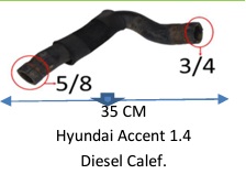 Manguera Calefacción-Hyundai Accent 1.4 Diesel Calefacción - 35 Cm