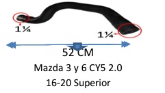 Manguera Superior-Mazda 3 Y 6 Cy5 2.0 16-20 Superior -52 Cm