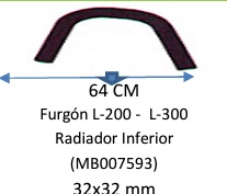 Manguera Radiador Inferior-Mitsubishi Furgón L-200 -  L-300 ( Mb 007593) Radiador Inferior -64 Cm