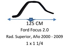 Manguera Radiador Superior-Ford Focus 2.0 Radiador Superior, Año 2000 - 2009 -125 Cm