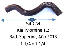 Manguera Radiador Superior-Kia  Morning 1.2 Radiador Superior, Año 2013 -54 Cm