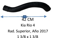 Manguera Radiador Superior-Kia Rio 4 Radiador Superior, Año 2017 -42 Cm