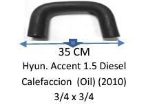 Manguera Calefacción-Hyundai Accent 1.5 Diesel Calefacción (Oil) (2010) -35 Cm