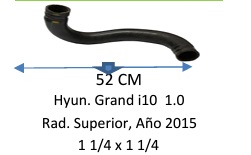 Manguera Radiador Superior-Hyundai Grand I10 1.0 Radiador Superior , Año 2015- 52 Cm