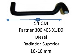 Manguera Radiador Superior-Peugeot Partner 306 405 Xud9 Diesel. Radiador Superior -54 Cm