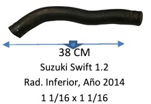 Manguera Radiador Inferior-Suzuki Swift 1.2 Radiador Inferior, Año 2014 -38 Cm