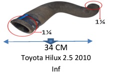 Manguera Inferior-Toyota Hilux 2.5 2010 Inferior -34 Cm