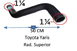 Manguera Radiador Superior-Toyota Yaris Radiador Superior -50 Cm