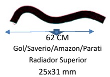 Manguera Radiador Superior-Volkswagen Gol/Saveiro/Amazon/Parat Radiador Superior -62 Cm