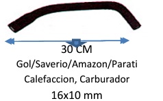 Manguera Calefacción-Volkswagen Gol/Saveiro/Amazon/Parati Calefacción, Carburador -30 Cm