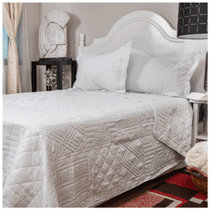 Quilt  Bordado Elegance C/N Fundas (Bolsa Tela) 2.0 Plaza Blanco