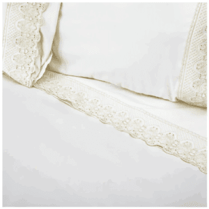 Juego Sábanas Broderie Color Santorini Microfibra 1.5 Plaza Blanco