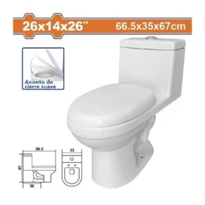 Wc One Piece Receptaculo Alto Tipo S Al Piso 30Cm