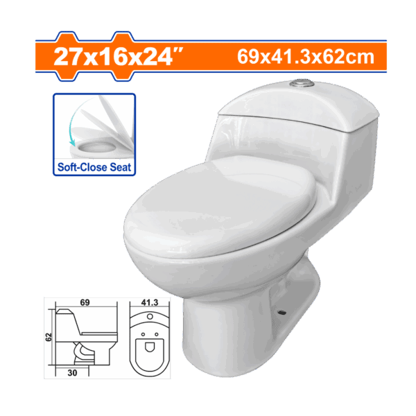 Wc One Piece  Receptaculo Corto Tipo S Al Piso 30Cm